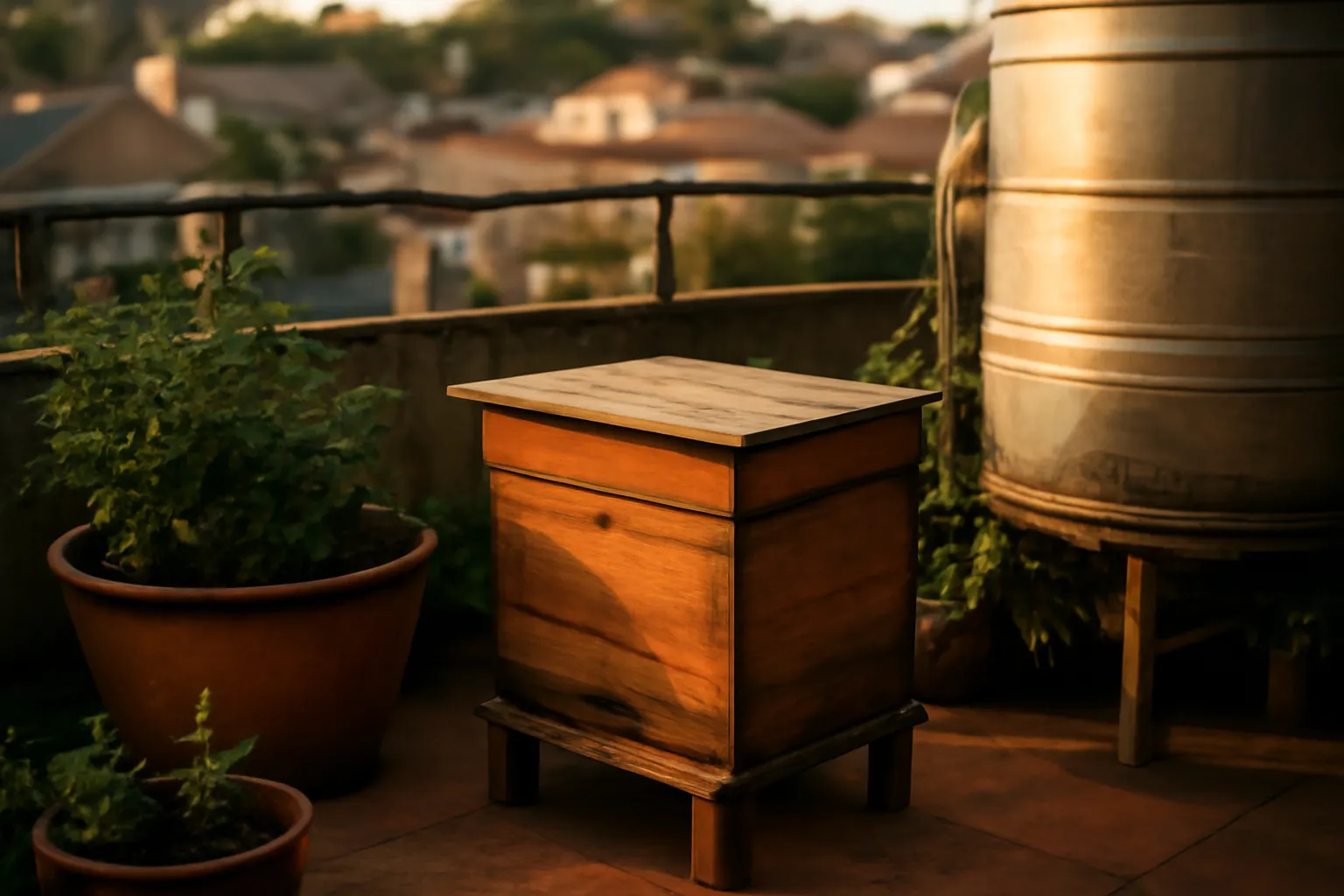 Keeping stingless bees on a rooftop or balcony in town