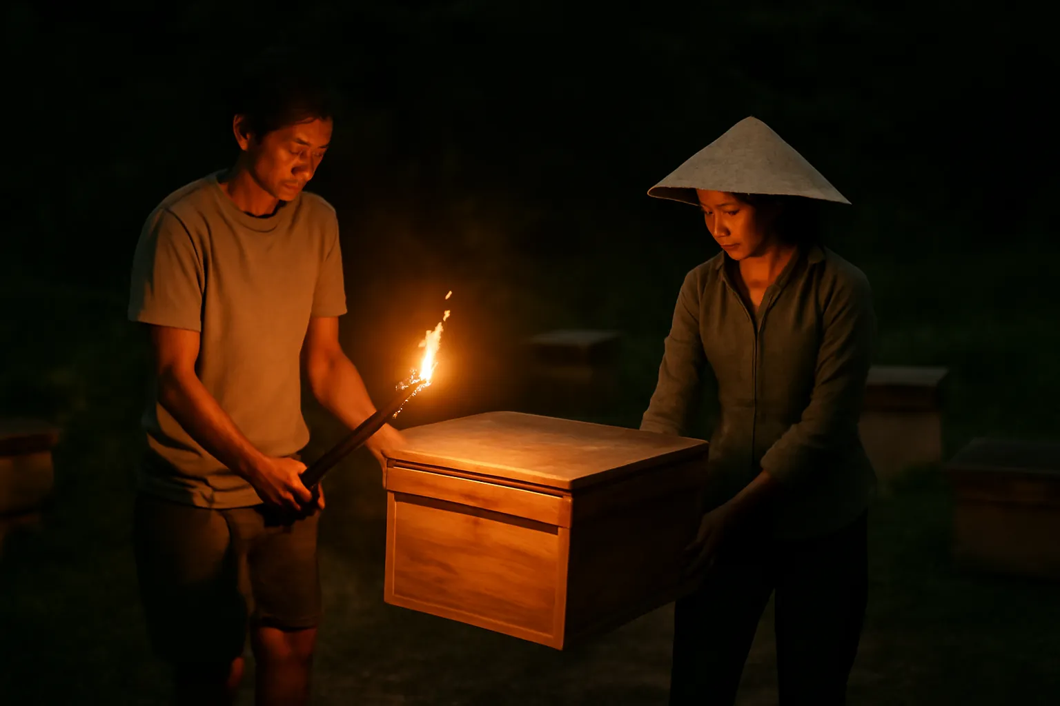 Moving a hive without losing the foragers