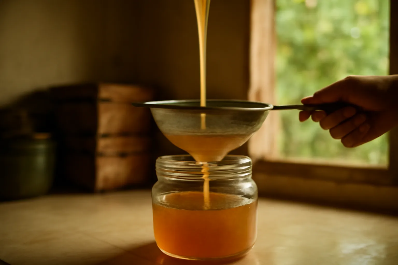 Straining, bottling and storing after the harvest